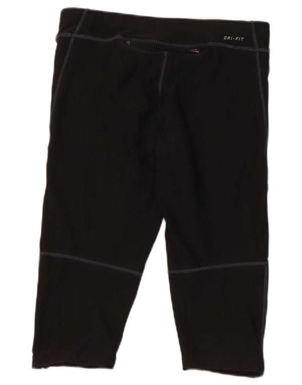 Damskie legginsy Nike Dri Fit Capri UK 10, małe, czarne, poliestrowe