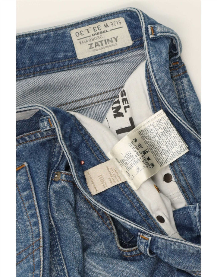 Diesel Męskie Zatiny Regular Fit Bootcut Jeansy W33 L30 Niebieska bawełna