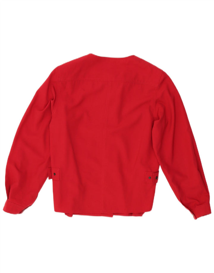 Damska bluzka koszulowa VINTAGE IT 42 Średnia czerwona wełna dziewicza