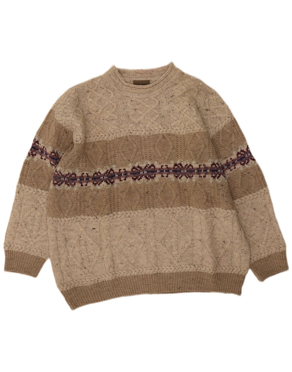 Męski sweter z okrągłym dekoltem Sevres IT 54 XL Beżowy Fair Isle Wool