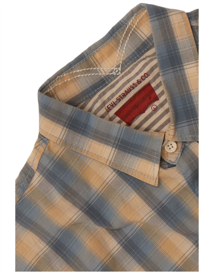 Męska koszula z krótkim rękawem Levi's w dużą niebieską kratkę