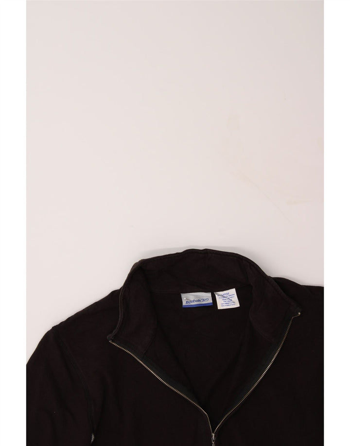 REEBOK Womens Tracksuit Top Jacket UK 16 Large Black Colourblock Cotton Vintage Reebok and Second-Hand Reebok from Messina Hembry 