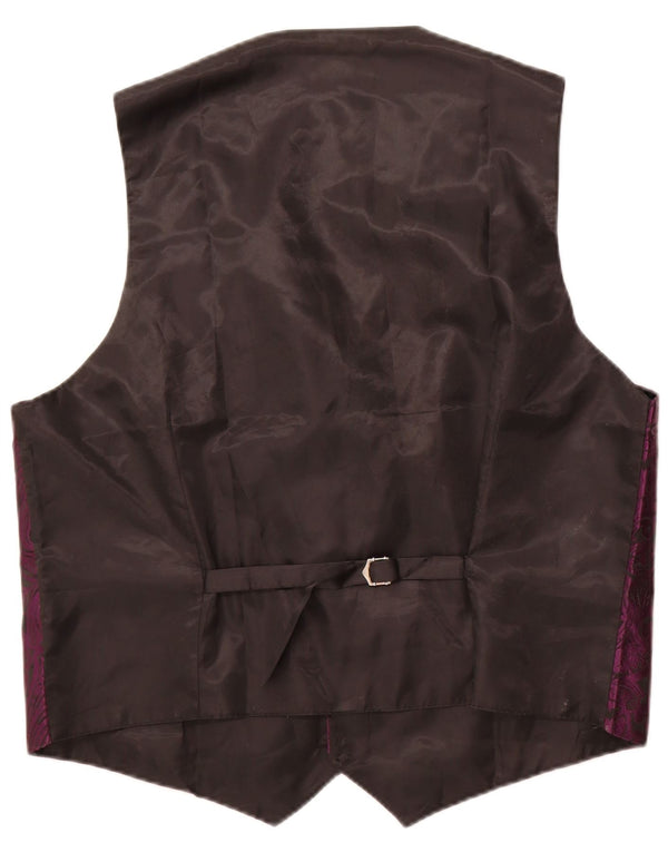 Vintage męska kamizelka 2XL fioletowy poliester Paisley