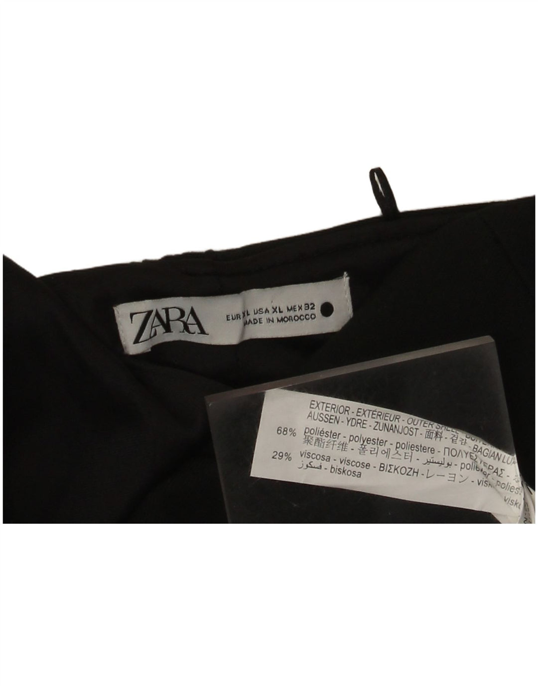 Damski top bez ramiączek Zara UK 18 XL, czarny poliester