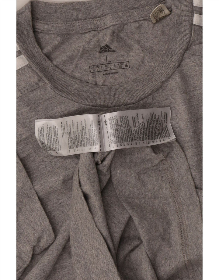 T-shirt męski ADIDAS, duży, szary, bawełniany
