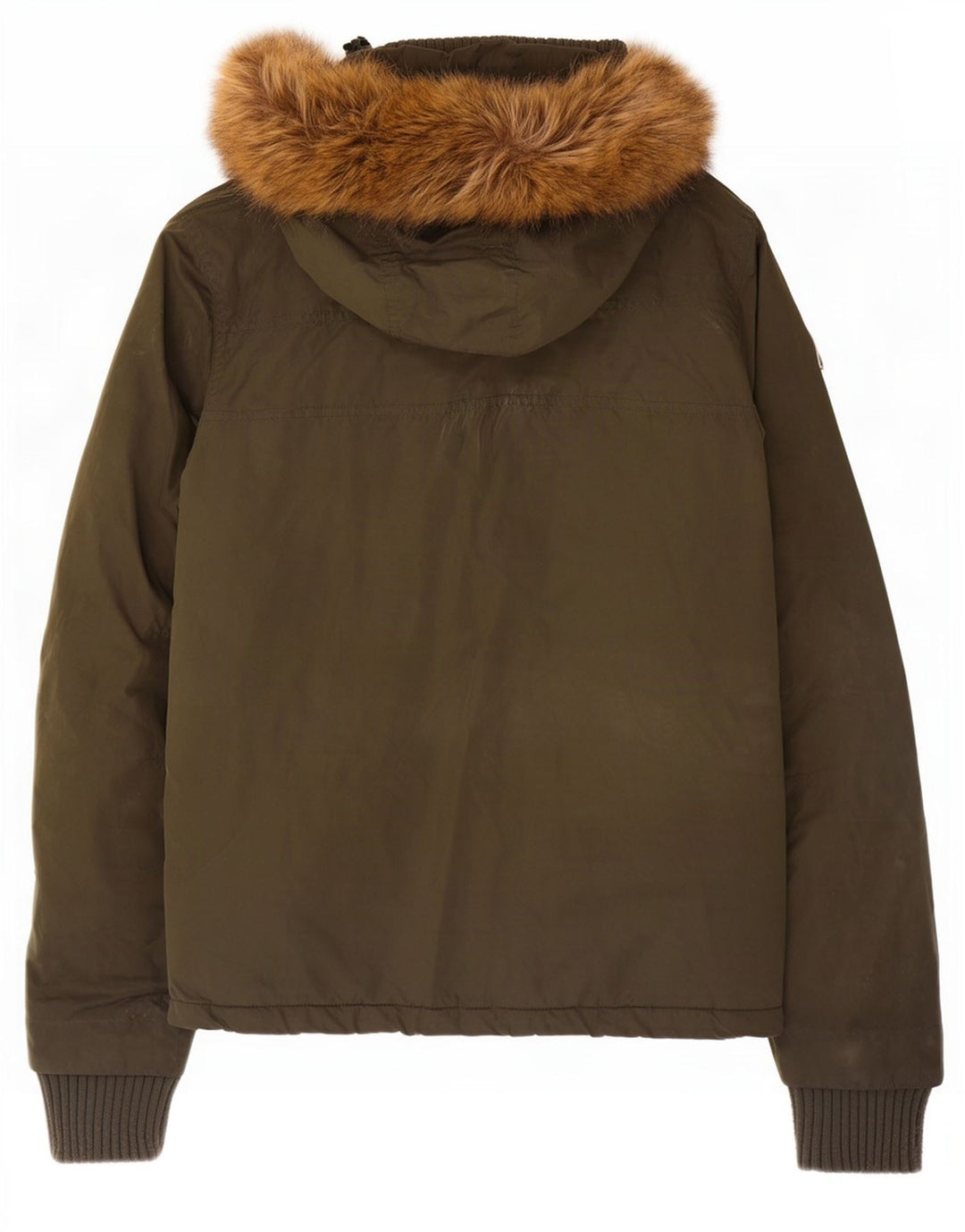 Damska kurtka wiatrówka z kapturem Superdry UK 14, średni khaki, poliester