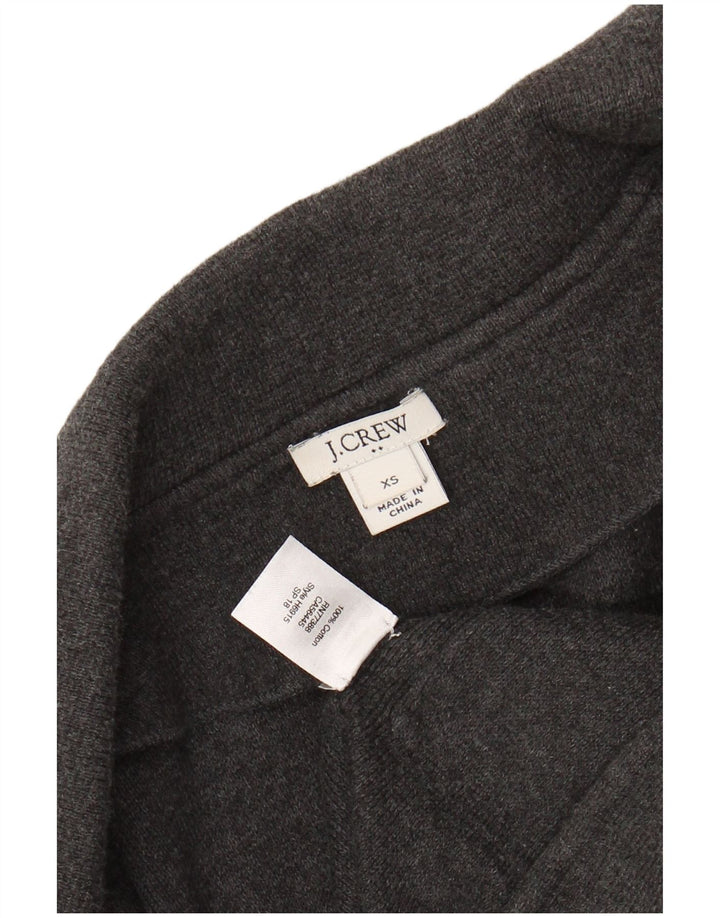 J. CREW Damski sweter oversize z otwartym kardiganem UK 6 XS, szara bawełna