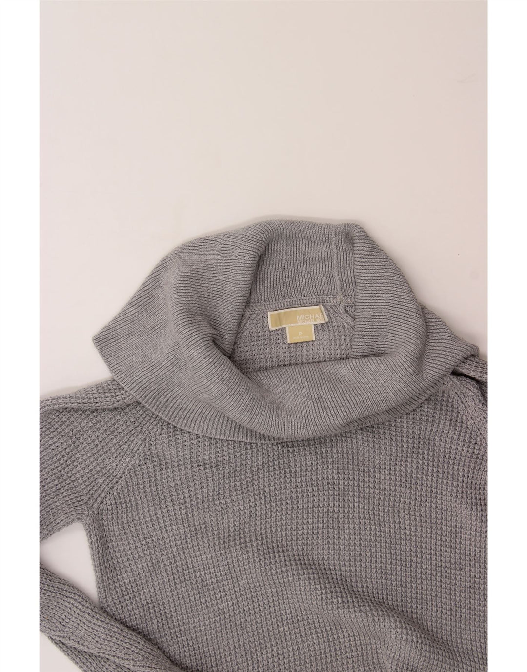 MICHAEL KORS Womens Roll Neck Jumper Sweater UK 14 Medium Grey Cotton Vintage Michael Kors and Second-Hand Michael Kors from Messina Hembry 