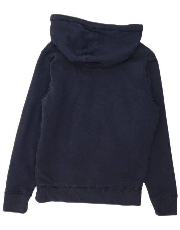 Damski sweter oversize z kapturem i zamkiem błyskawicznym Hollister UK 6 XS, granatowy, bawełniany