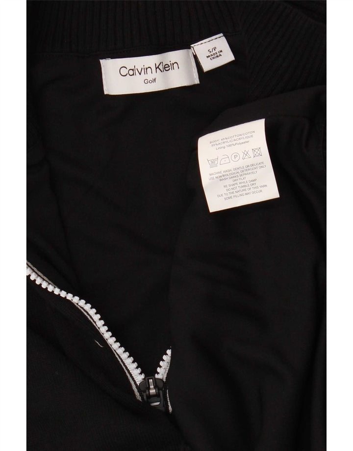 Męski sweter zapinany na zamek Calvin Klein, mały, czarny, bawełniany