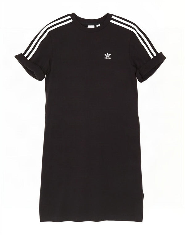 Adidas Damska Sukienka T-Shirtowa UK 8 Mała Czarna Bawełniana