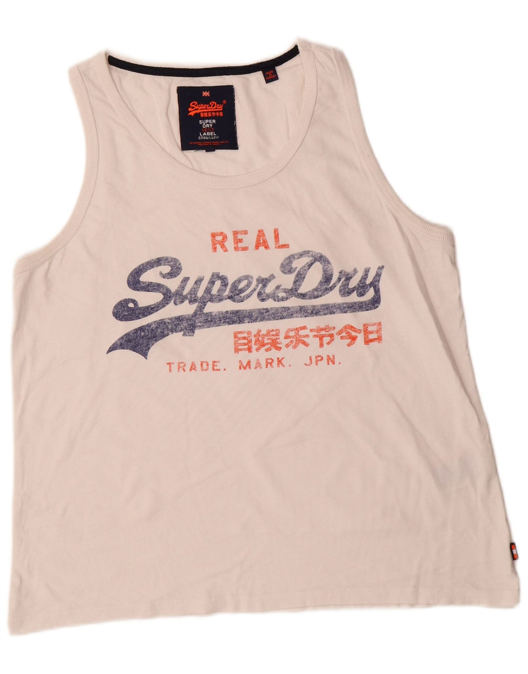 Męska kamizelka z grafiką Superdry XL, biała, bawełniana