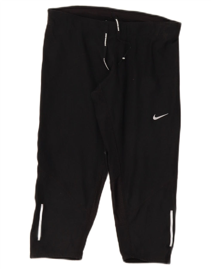 Damskie legginsy Nike Dri Fit Capri UK 8, małe, czarne, poliestrowe