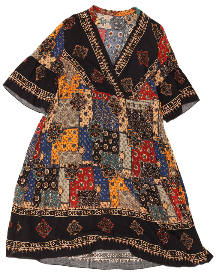 Shein Damska sukienka Batwing Kaftan UK 20 2XL Wielobarwny patchwork