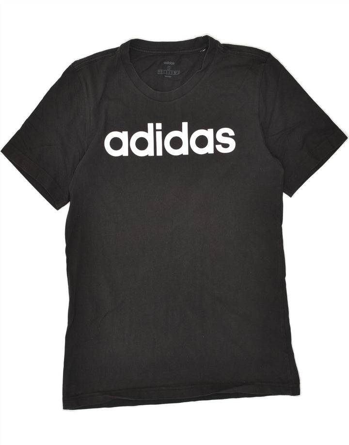 ADIDAS Mens Graphic T-Shirt Top Small Black Cotton Vintage Adidas and Second-Hand Adidas from Messina Hembry 