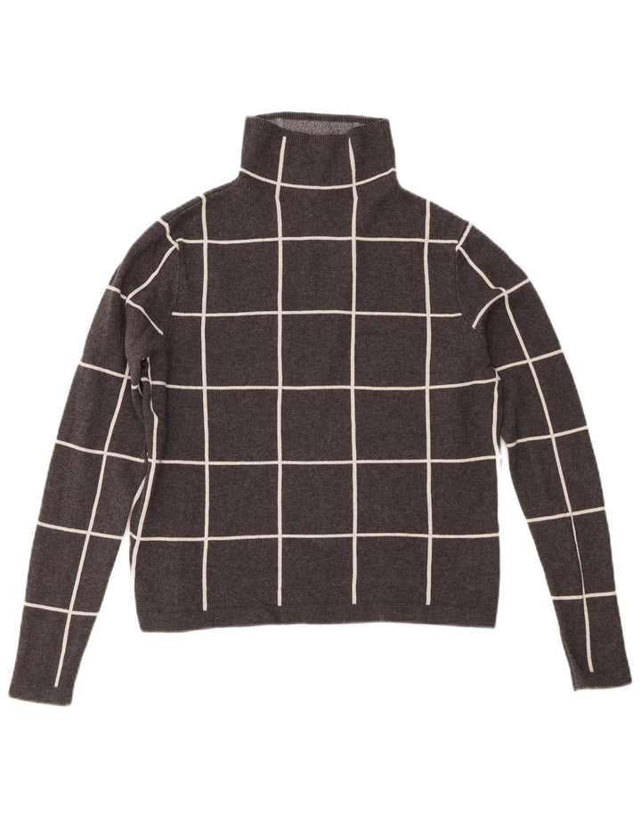 Damski sweter z golfem Warehouse UK 8 w małą szarą kratkę