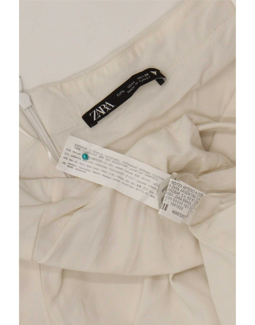 Sukienka damska Zara Mini Halter UK 14, duża, biała wiskoza