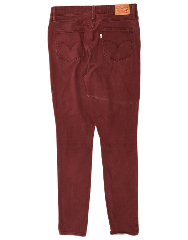 Damskie jeansy LEVI'S 721 z wysokim stanem W30 L29 Burgundowa bawełna