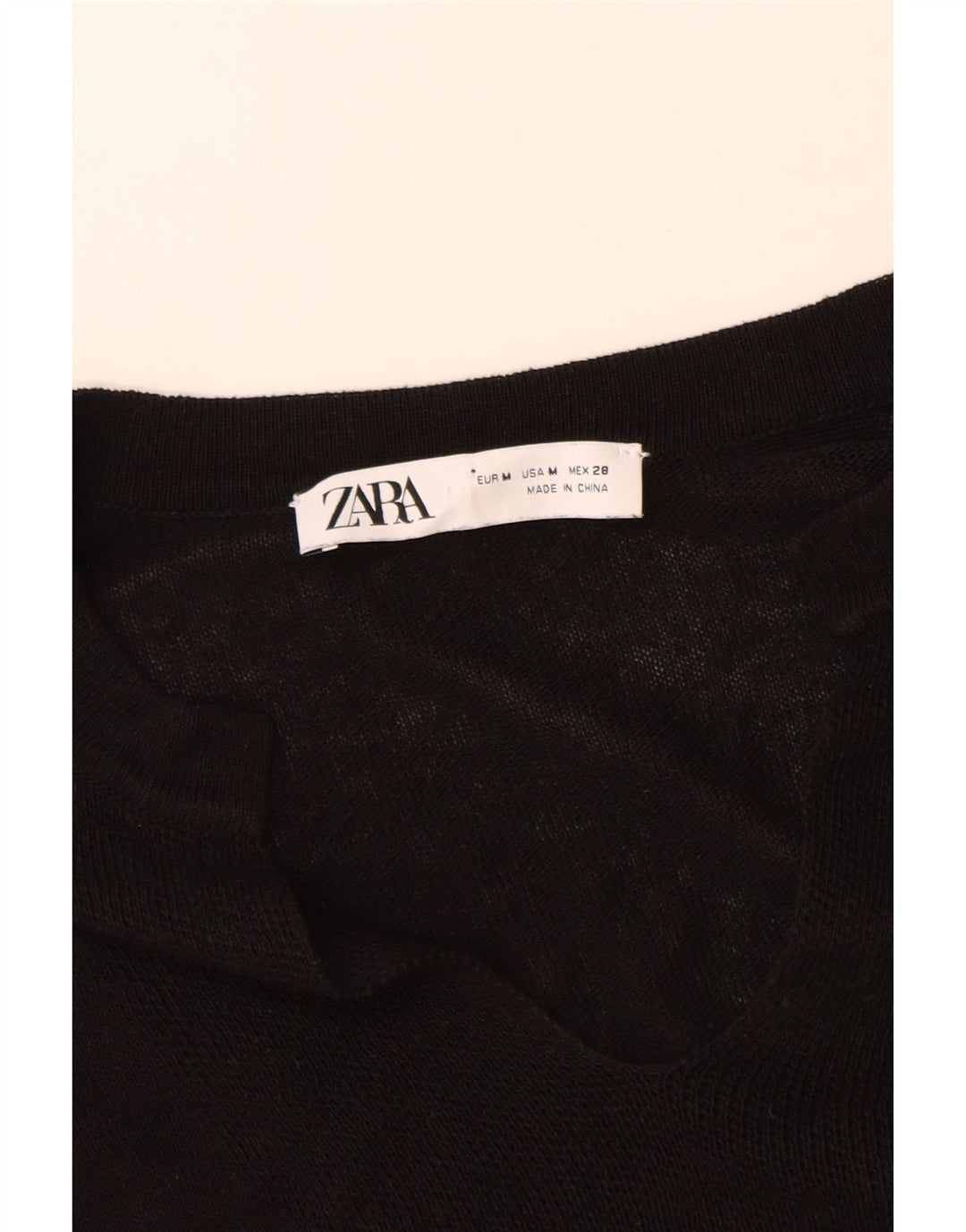 Sweter damski Zara Oversize z rękawem 3/4 i dekoltem w kształcie litery V, UK 14, średni czarny