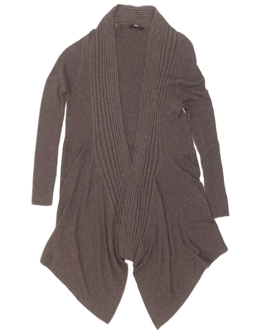 Marks & Spencer Damski asymetryczny sweter rozpinany UK 8 Small Grey