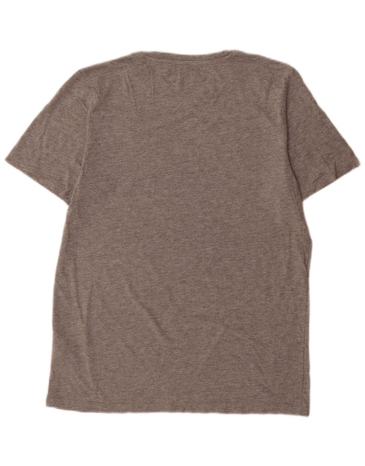 Męski T-shirt z grafiką Jack & Jones, duży, szary, bawełniany