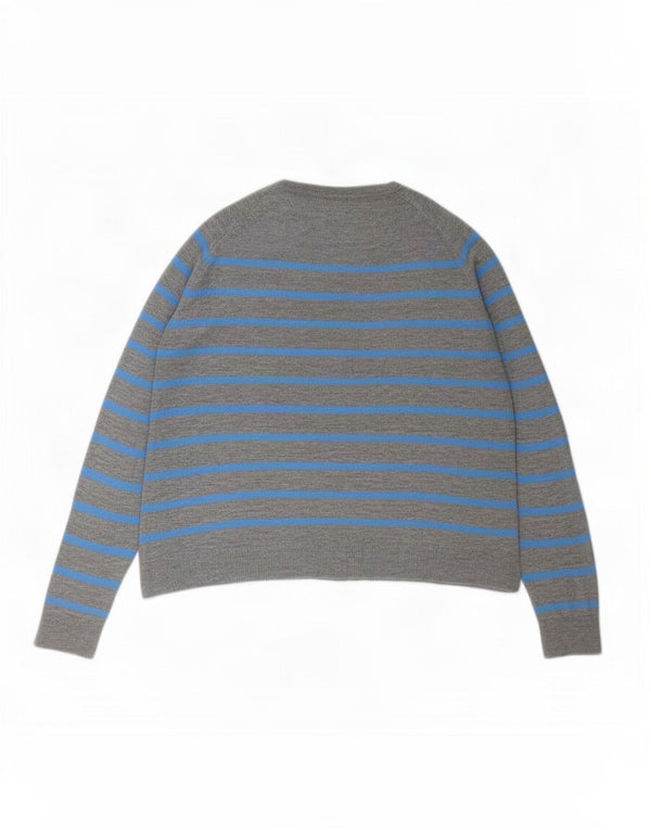 Sweter damski Zara z okrągłym dekoltem UK 14 w średnie szare paski