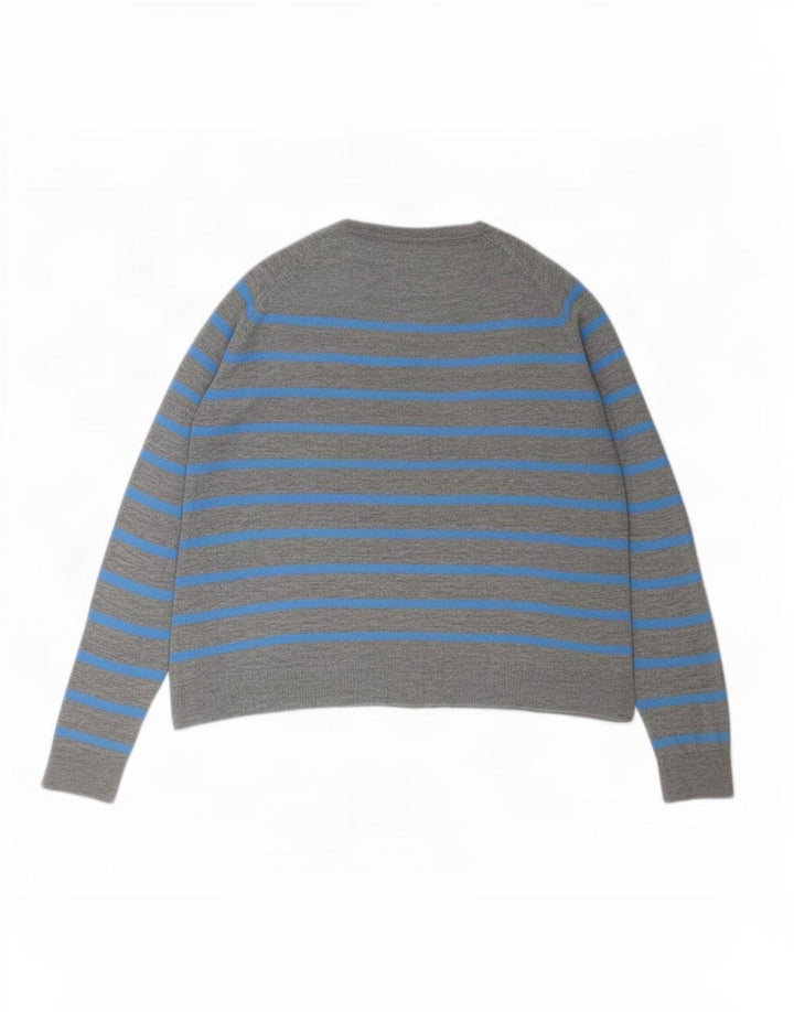 Sweter damski Zara z okrągłym dekoltem UK 14 w średnie szare paski