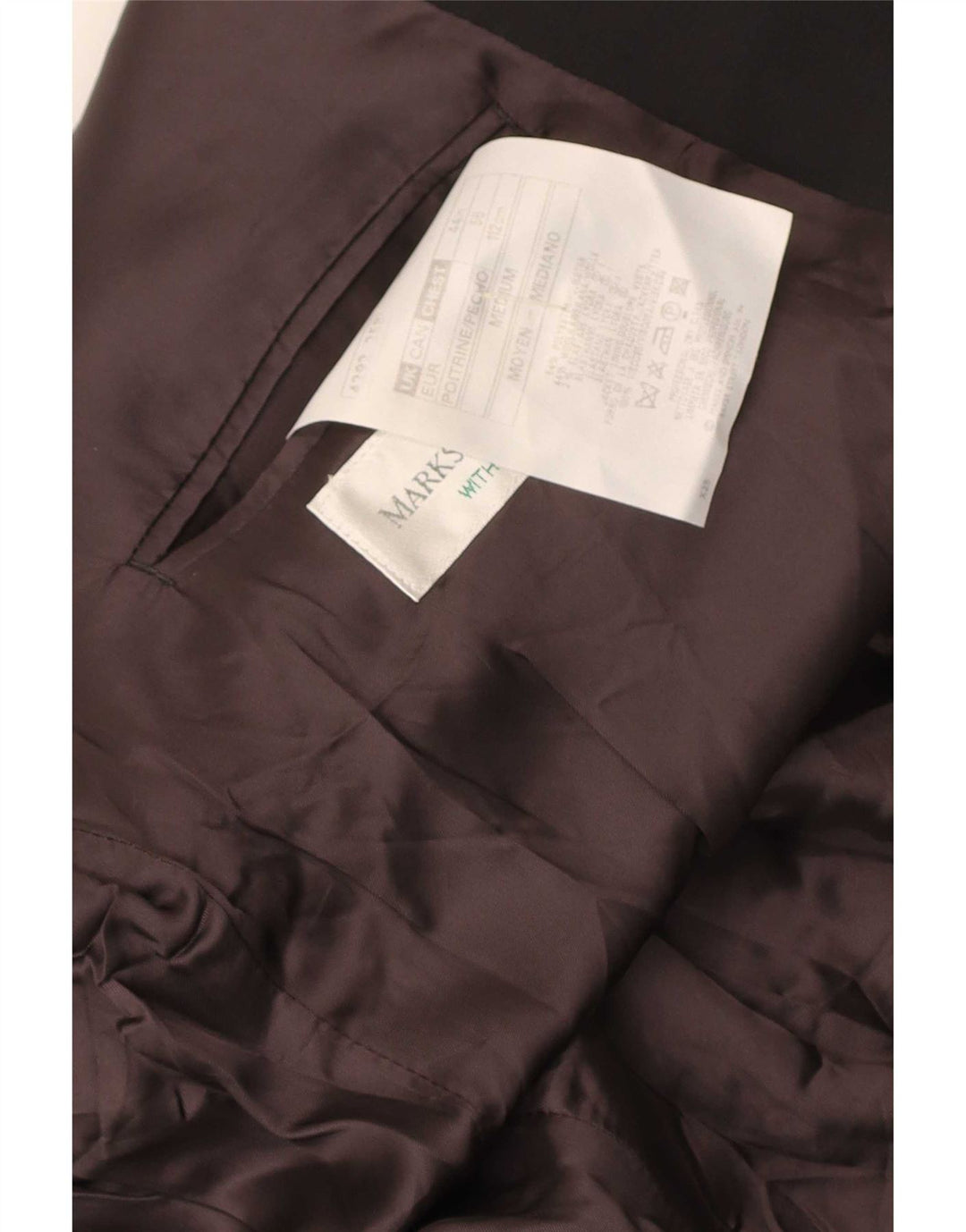 Marks & Spencer Męska marynarka dwurzędowa UK 44 XL, czarny poliester