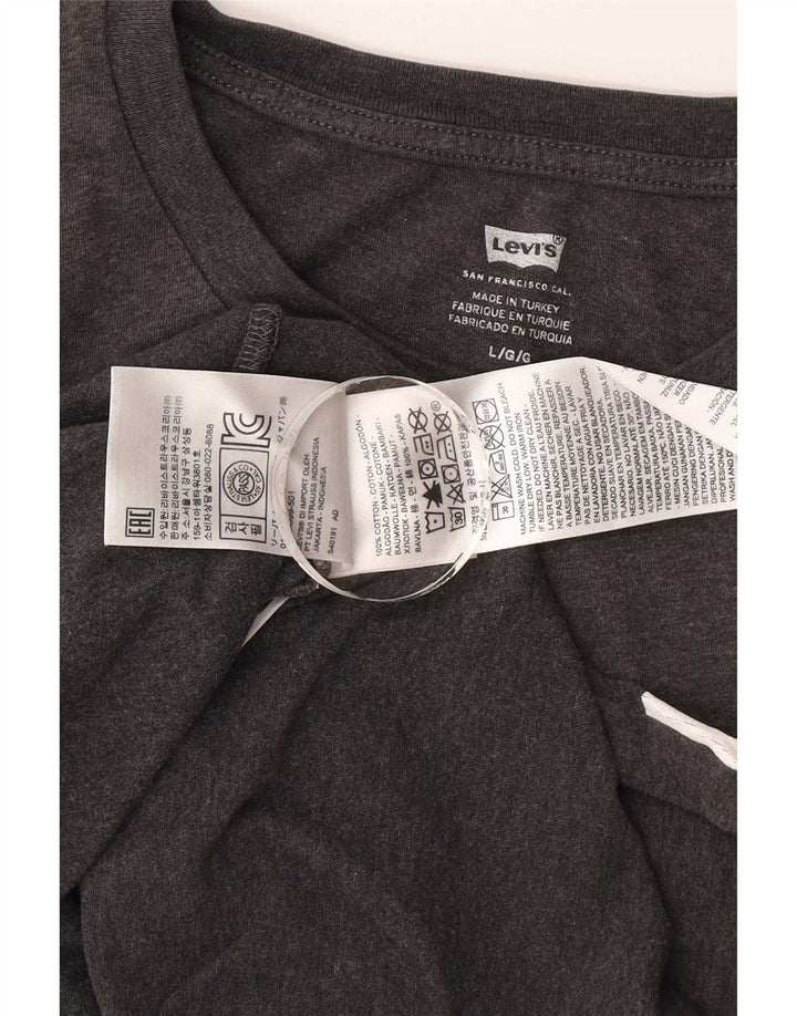 Męski T-shirt z grafiką Levi's, duży, szary, bawełniany blok kolorów