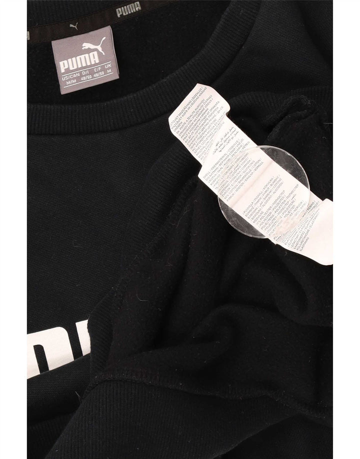 Męska bluza z grafiką Puma, średnia czarna, bawełniana