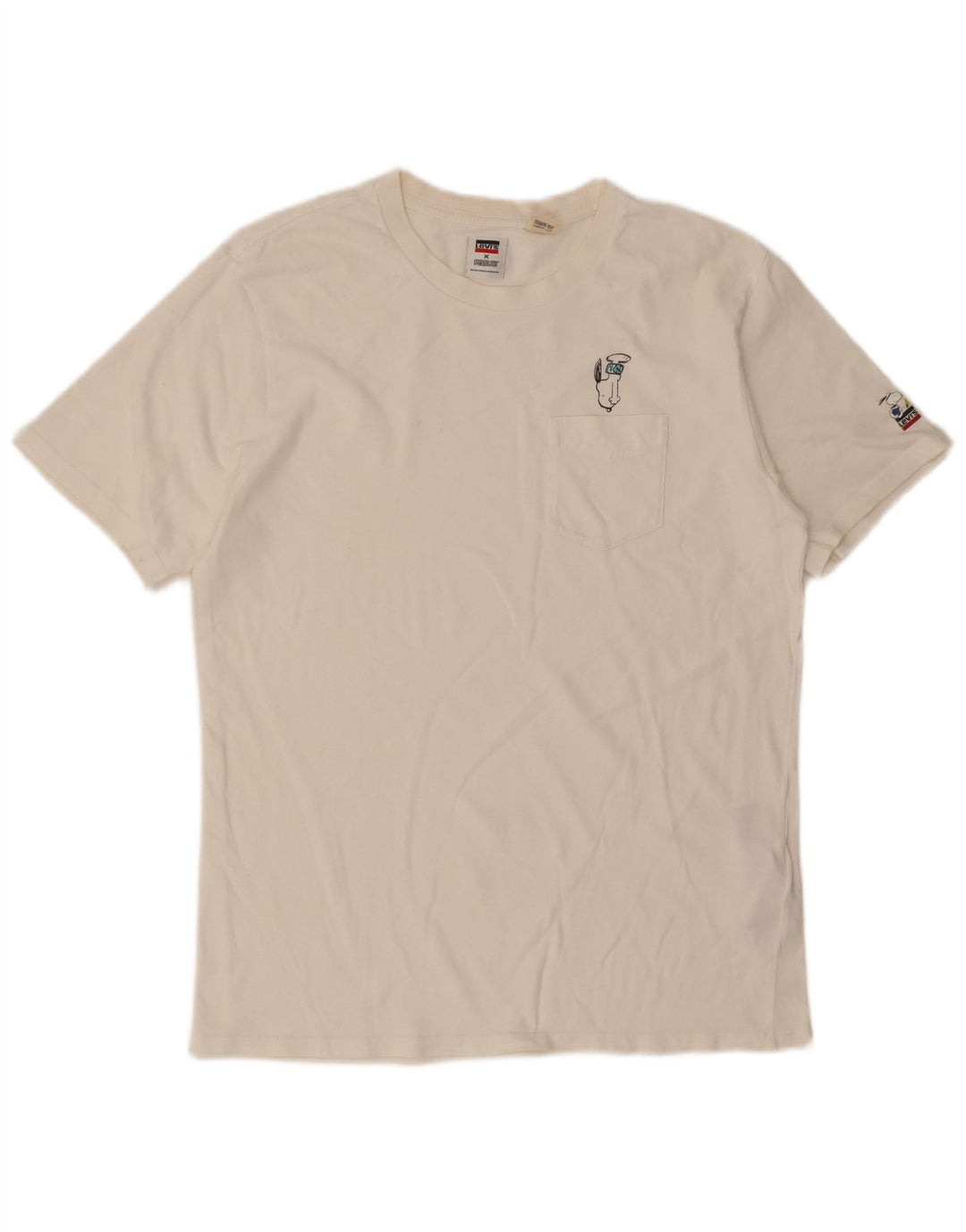 Męski t-shirt Levi's Peanuts, mały, biały, bawełniany