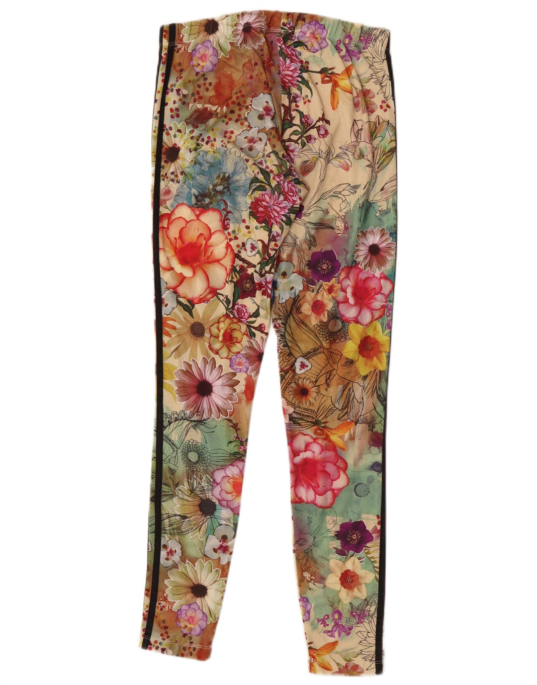 Legginsy damskie Adidas UK 14 Średni wielobarwny kwiatowy poliester