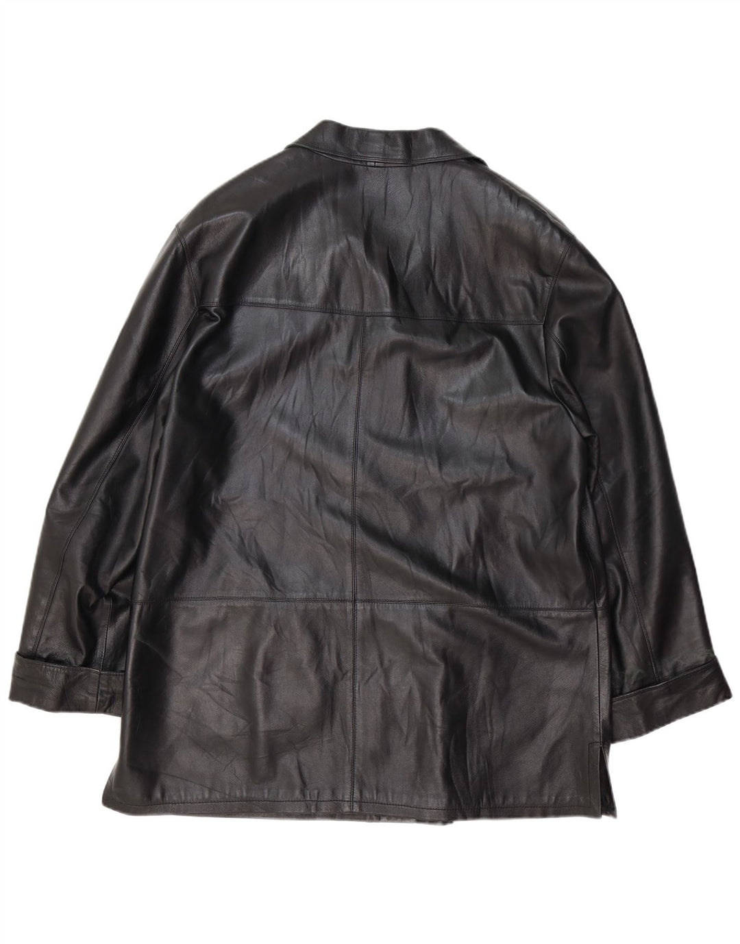 FLORENTIA Womens Leather Jacket IT 50 XL Black Leather