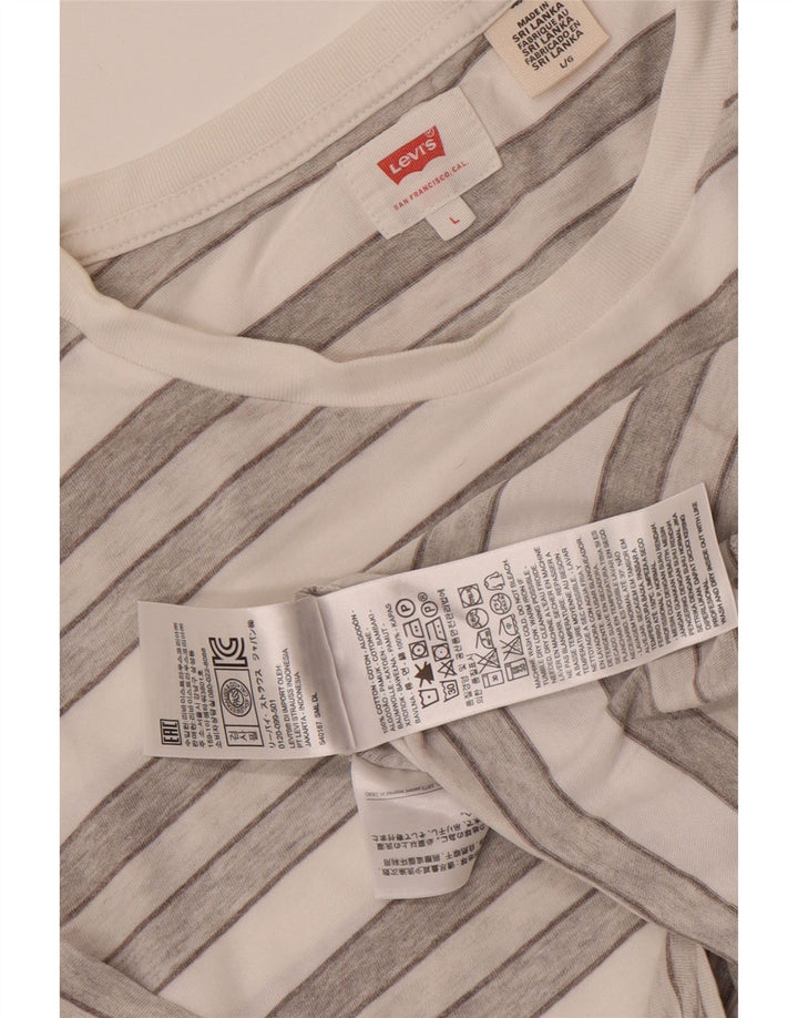 Męski t-shirt Levi's, duży, szary, bawełniany w paski