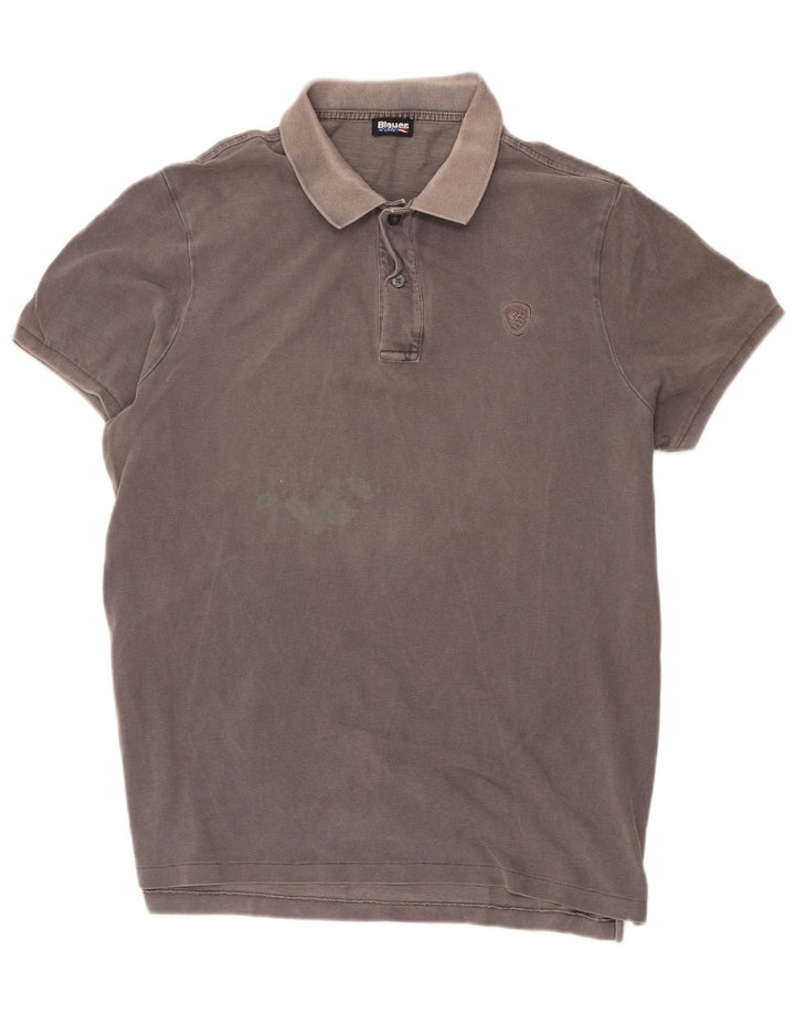 Męska koszulka polo Blauer o regularnym kroju 2XL, szara bawełna