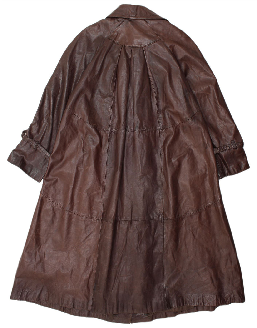 Damski płaszcz skórzany VINTAGE UK 14 Średni brąz