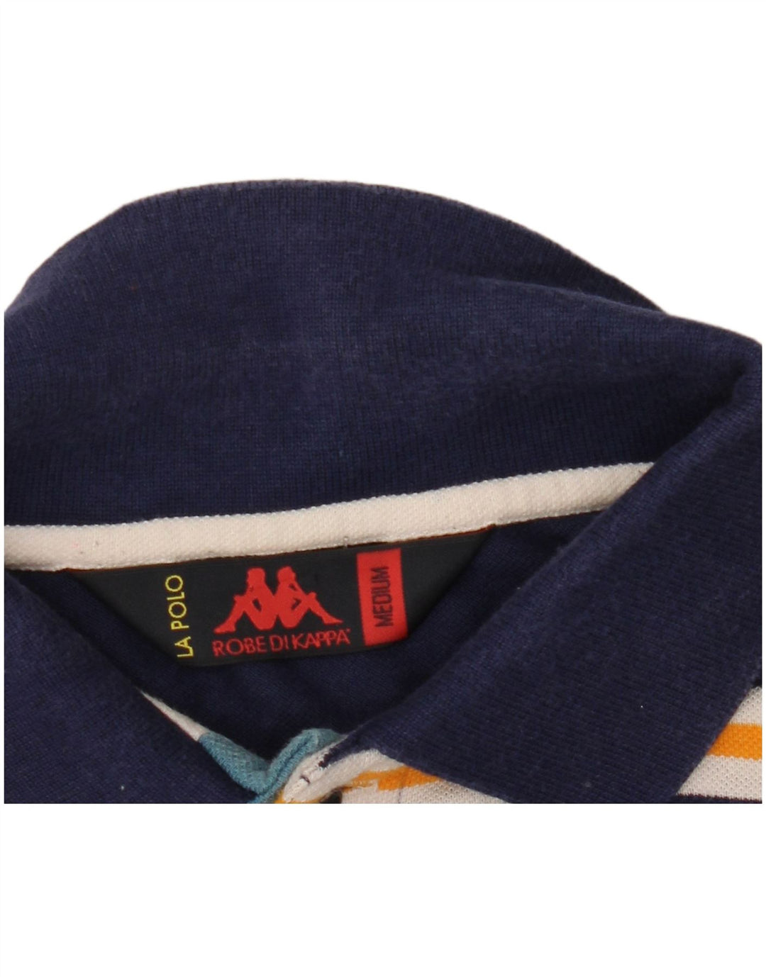 Męska koszulka polo Kappa w średnie granatowe paski