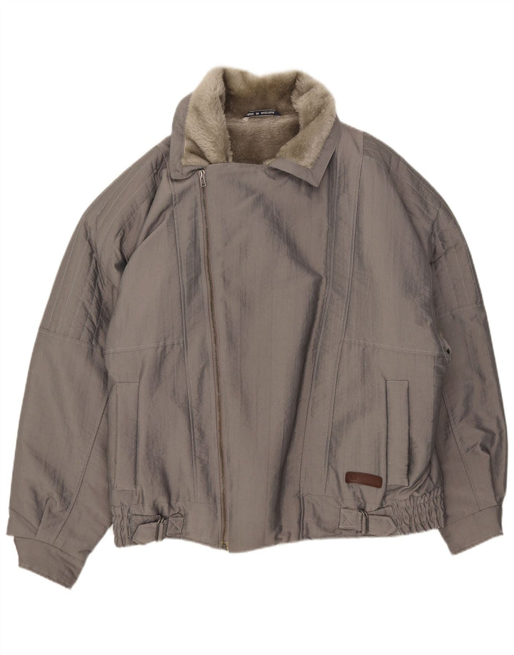 Vintage męska kurtka bomber Sherpa UK 40 duża szara