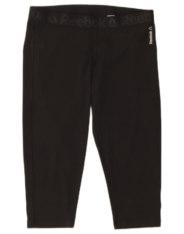 Damskie legginsy Reebok Capri UK 16/18, duże, czarne, poliestrowe