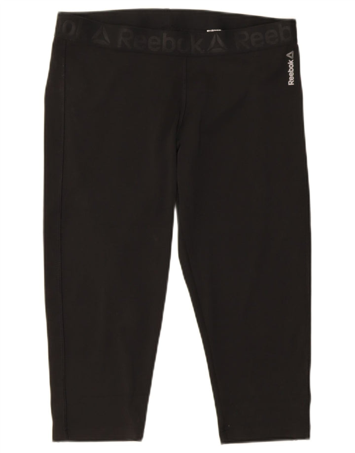 Damskie legginsy Reebok Capri UK 16/18, duże, czarne, poliestrowe