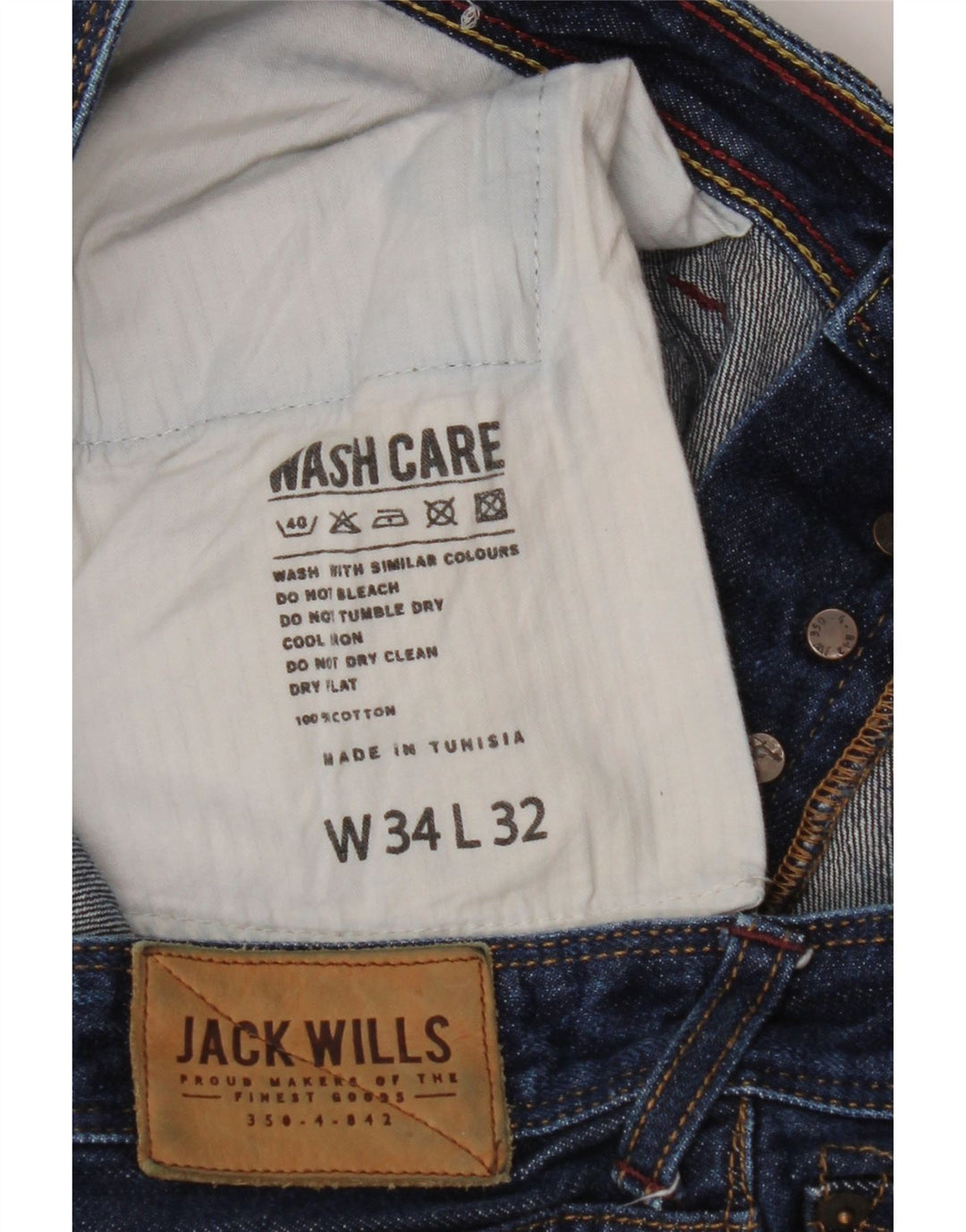 JACK WILLS Męskie jeansy slim W34 L32 Niebieskie, bawełniane