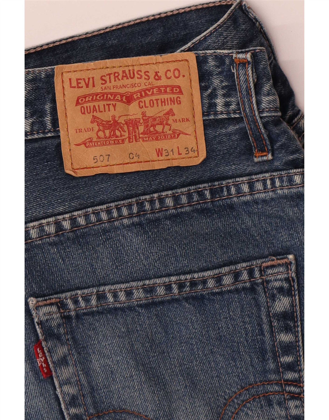 Męskie jeansy Levi's 507 Slim Bootcut W31 L34 Niebieska bawełna