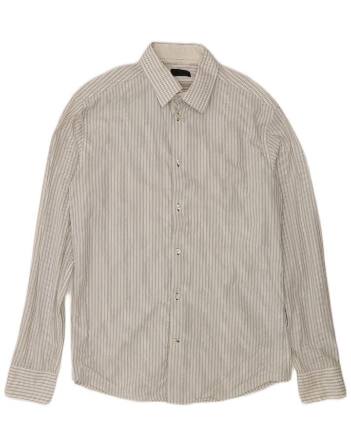 Koszula męska Jack & Jones, bawełniana w średnie białe prążki