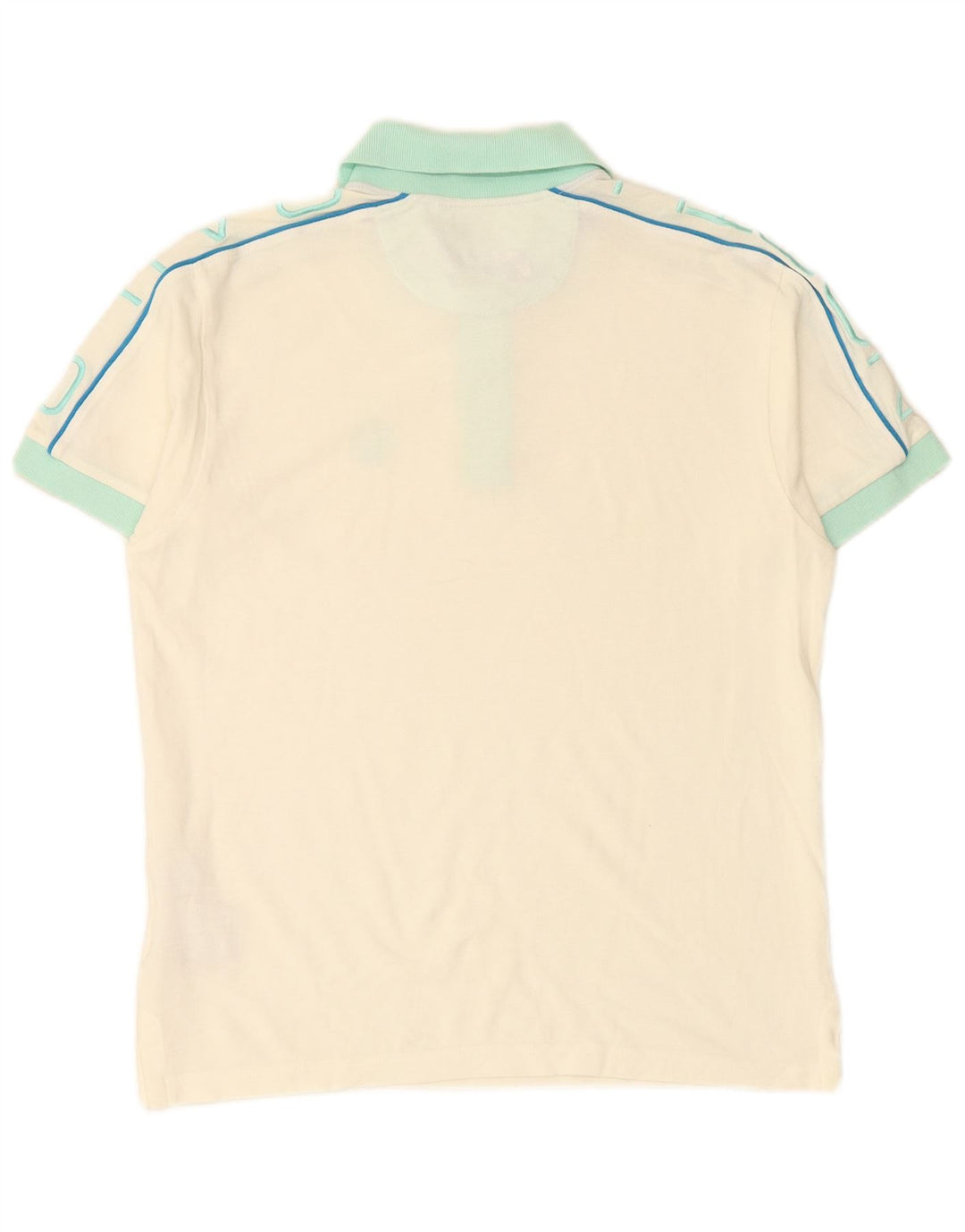 NORTH SAILS Mens Graphic Polo Shirt Large Off White Cotton
