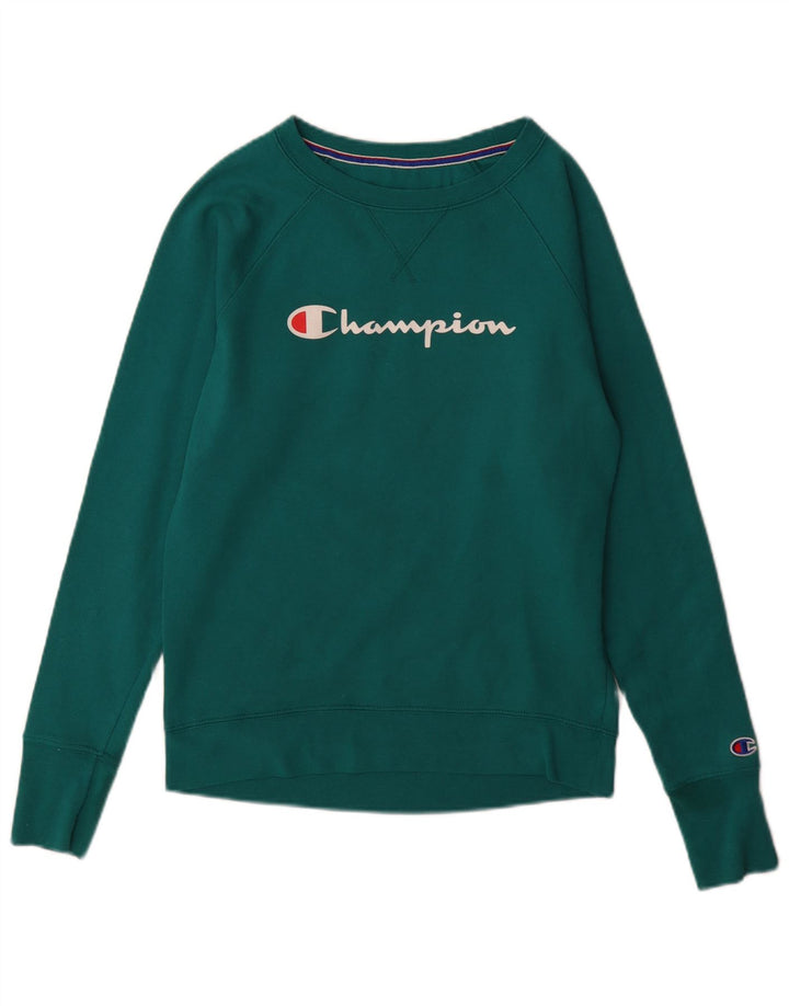 Męski sweter z grafiką Champion, mały, zielony, z poliestru