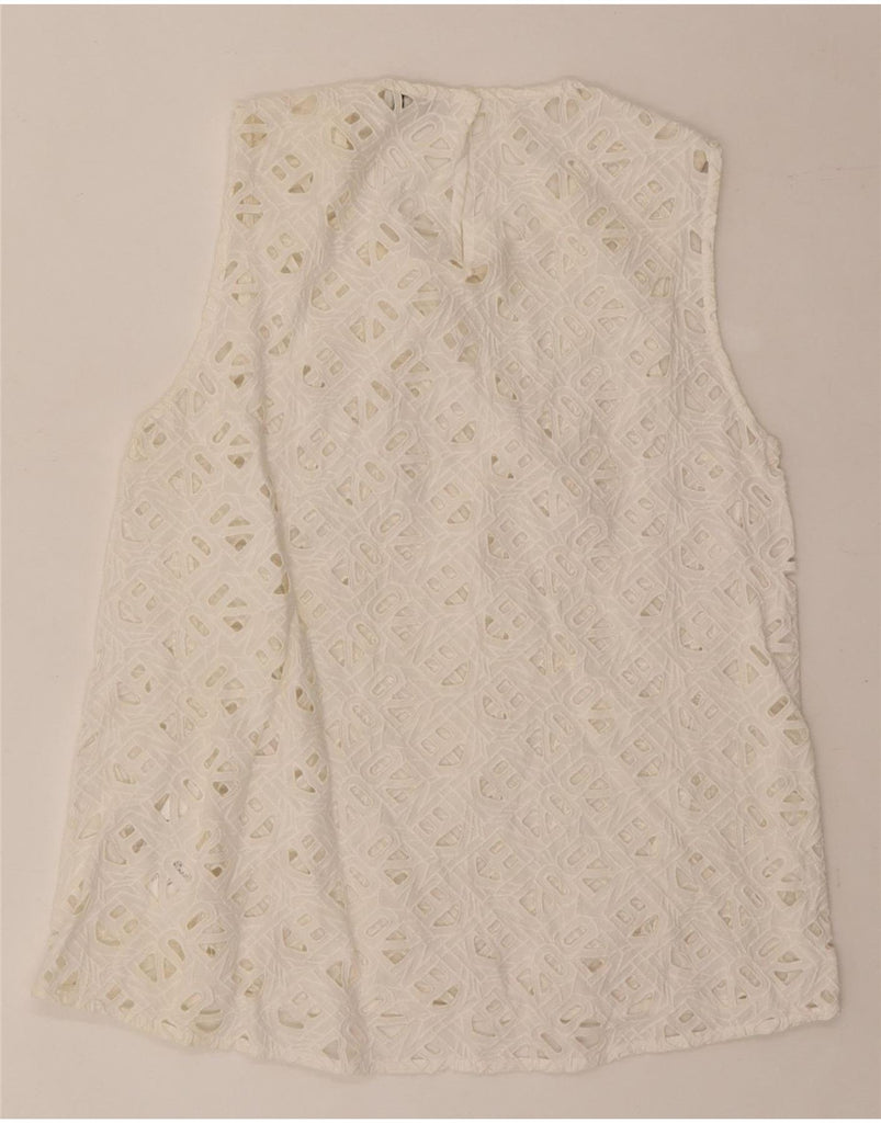 KENZO Womens Sleeveless Blouse Top EU 36 Small White Cotton Vintage Kenzo and Second-Hand Kenzo from Messina Hembry 