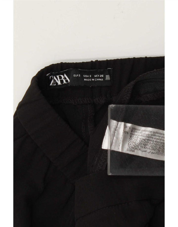 Spodnie damskie Zara Bootcut, małe, W26 L26, czarne, poliestrowe