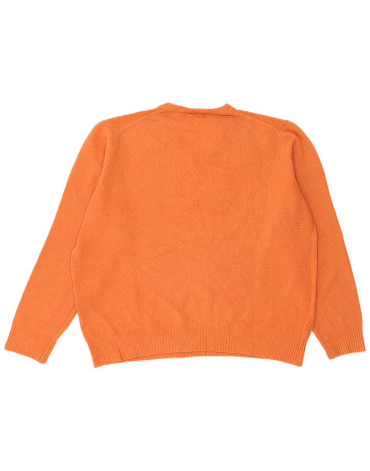 Męski sweter ZARA z dekoltem w kształcie litery V, XL, pomarańczowy, wełniany