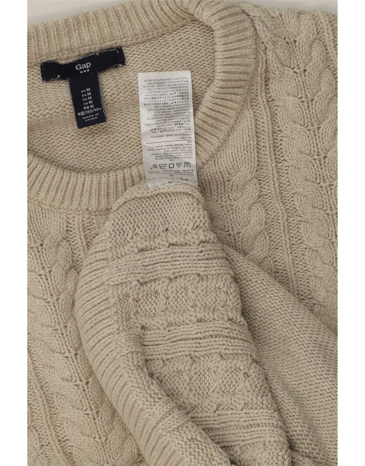 Męski sweter Gap z okrągłym dekoltem, średnio beżowy, bawełniany