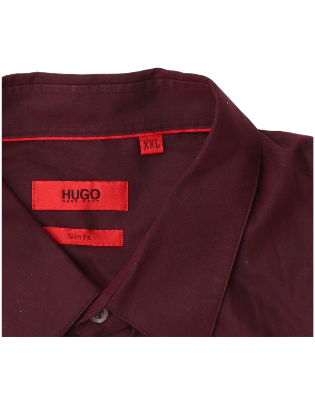 Koszula męska Hugo Boss Slim Fit 2XL, bordowa, bawełniana